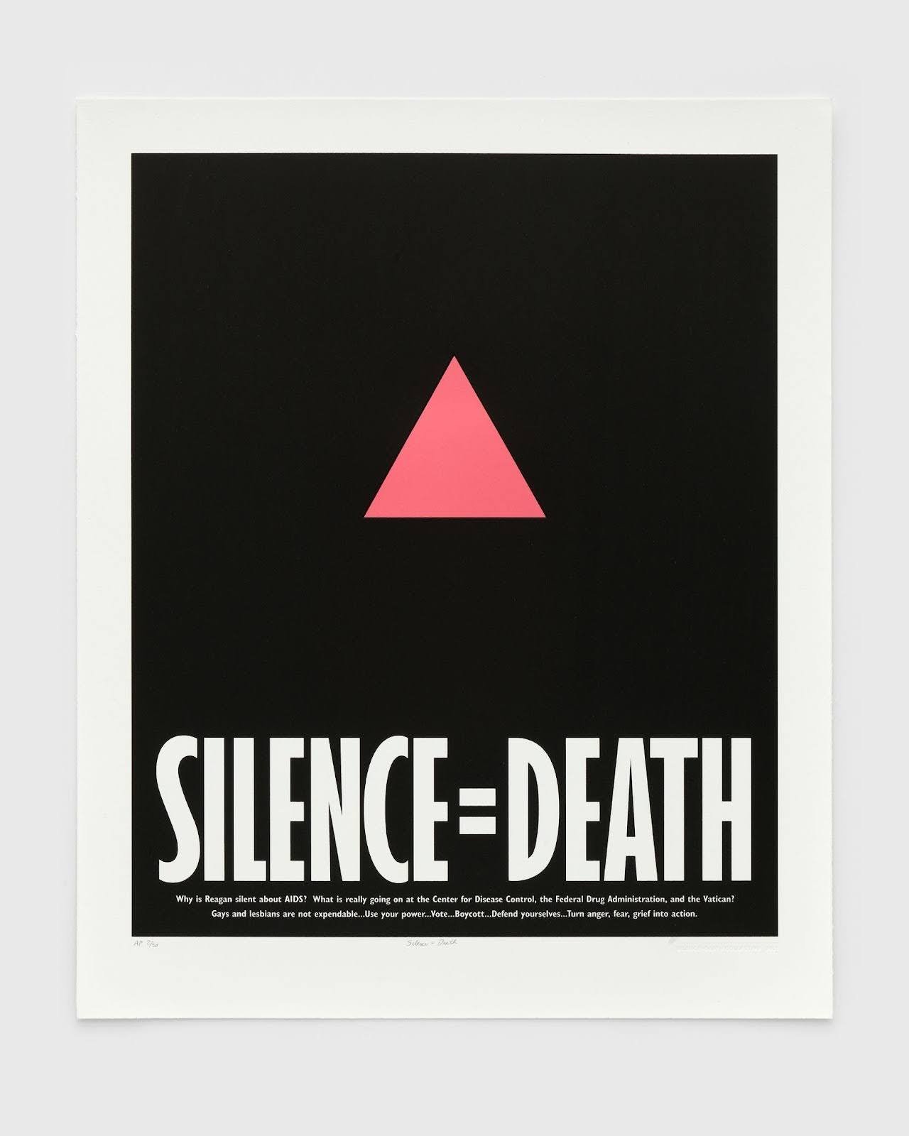 Originally wheat-pasted across New York City in 1987 by the Silence=Death Collective, the unforgettable SILENCE=DEATH image reclaimed the pink triangle as a defiant symbol of queer resistance at the height of the AIDS crisis. Today, as queer lives, h