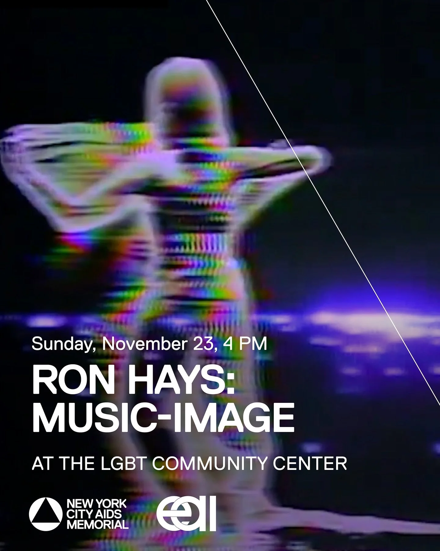 Mark your calendar to join #NYCAIDSMemorial on Sunday, November 23rd, at 4PM at LGBT Community Center for RON HAYS: MUSIC-IMAGE. ⁠
⁠
Composer-curator Nick Hallett (@nick_hallett) introduces two visionary video works by Ron Hays (1945-1991), a televis