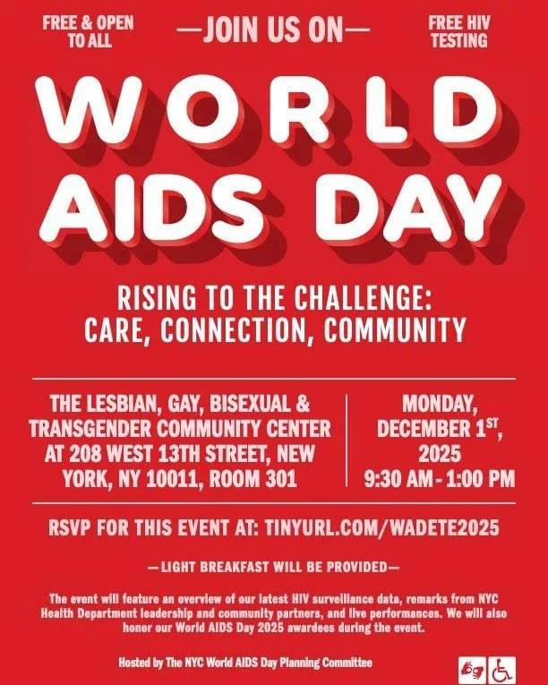 Know your status! This #WorldAIDSDay, December 1st, receive free HIV testing and learn about current data and prevention measures at RISING TO THE CHALLENGE: CARE, CONNECTION, COMMUNITY, organized by New York City Department of Health &amp; Mental Hy