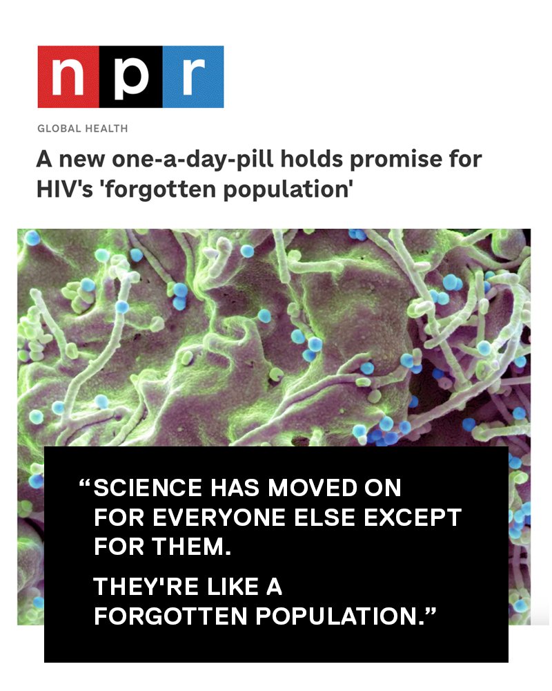 As @npr reports, a single daily pill (or injections every two months) for management of an HIV diagnosis is already a reality for most of the world's 40 million patients. But not for all. One-pill treatment remains ineffective "especially [for] 