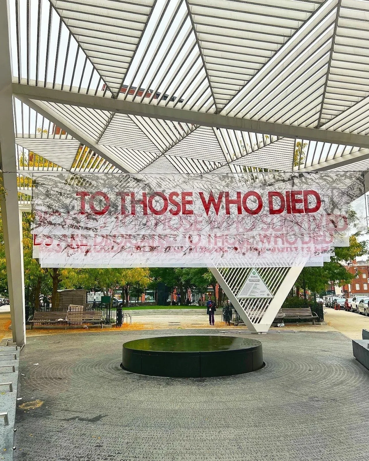 I sank to the wet floor of a bar&rsquo;s bathroom, furious
that you left us to reassemble ourselves
from rubble. To build, between subway stops,
some saccharine monument
pigeons shit on, empty except for a circle of queens
chattering, furnishing the 