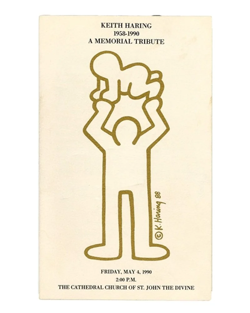The memorial service for legendary artist Keith Haring was held on what would have been his 32nd birthday, May 4, 1990, at the Cathedral of St. John the Divine in Manhattan. May his art and legacy continue to inspire us all. 📸 Program for Haring&rsq