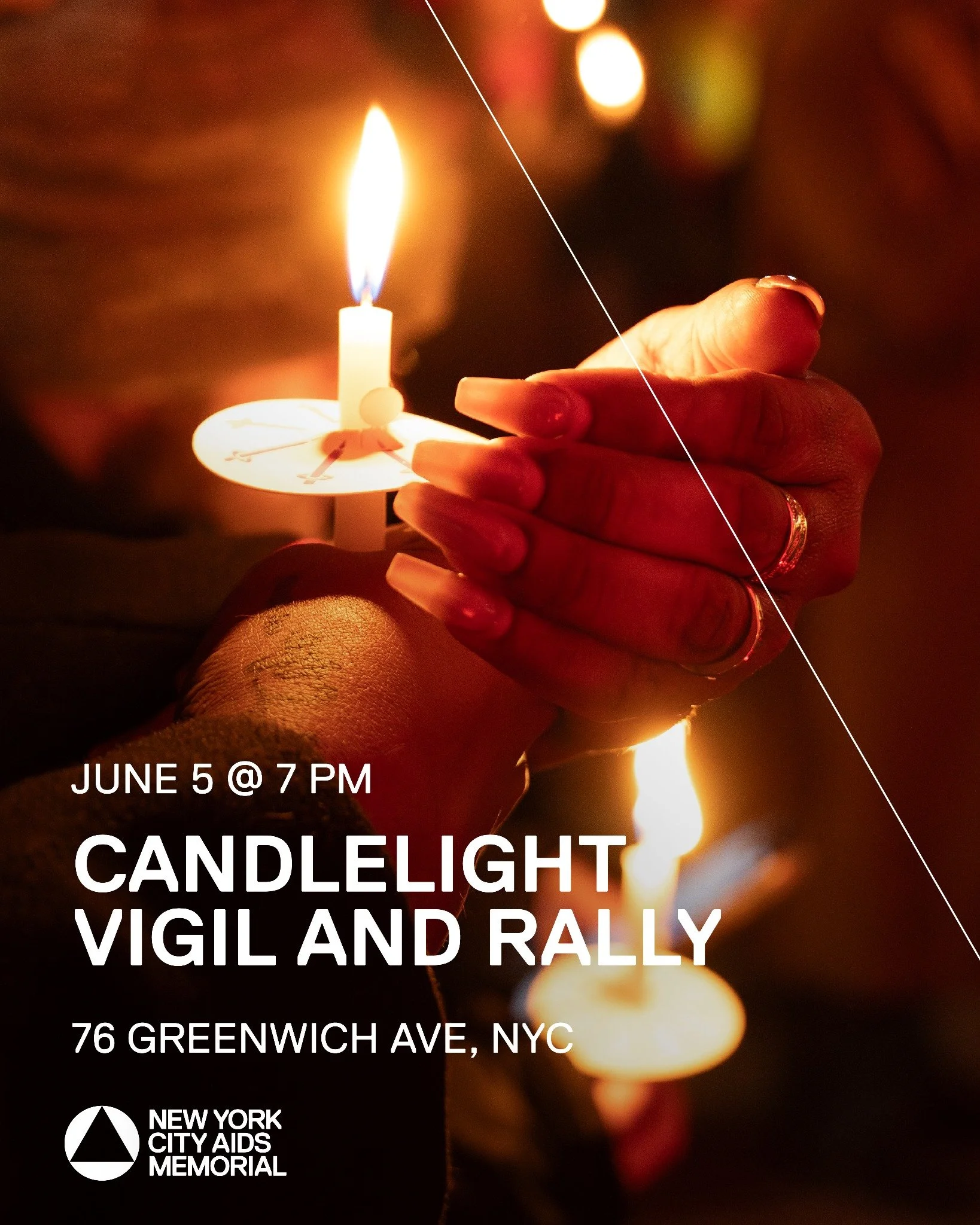 Health cuts kill. It&rsquo;s that simple. Join us, @actupny @housingworks @riseandresistnyc @prep4all @callenlorde @savehivfunding @treatmentactiongroup and others on June 5 at 7 PM for a Candlelight Vigil &amp; Rally at #NYCAIDSMemorial, Greenwich A