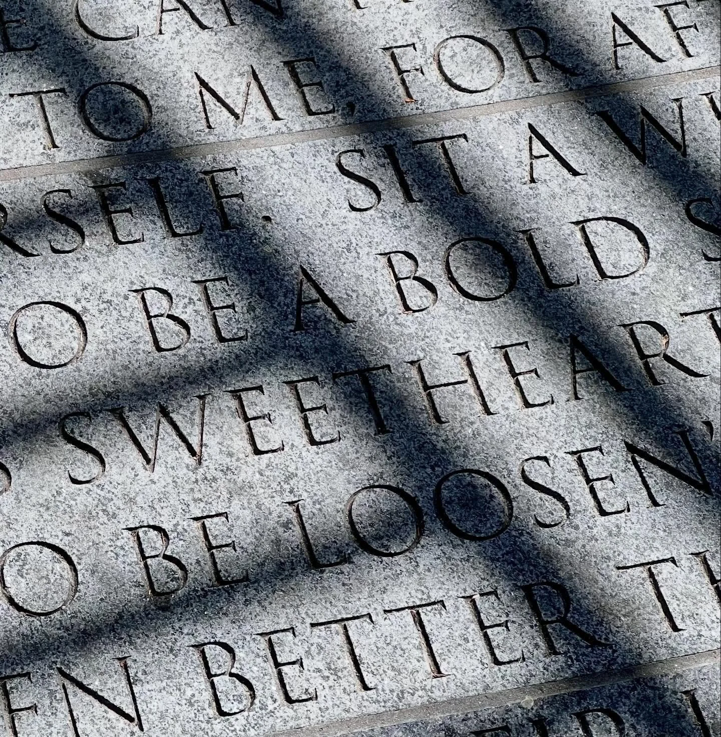 &ldquo;Long have you timidly waded holding a plank by the shore,
Now I will you to be a bold swimmer&rdquo; &mdash; from &ldquo;Song of Myself,&rdquo; by poet Walt Whitman, inscribed in the pavers of #NYCAIDSMemorial 

In challenging times, we must a