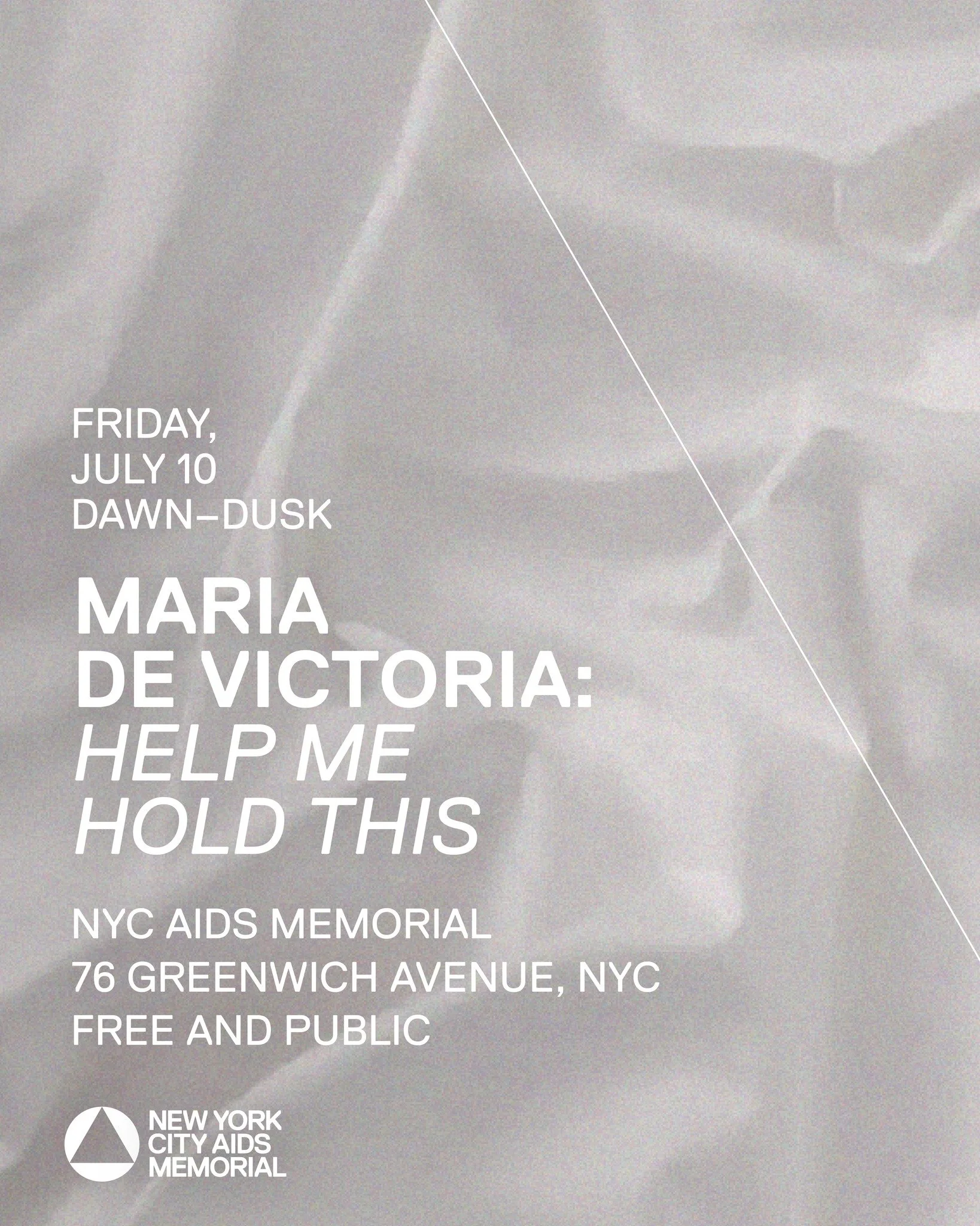 With a single white sheet, artist Maria De Victoria (@desnivelgallery) will present &ldquo;Help Me Hold This,&rdquo; a site-specific performance that blurs the line between witness and participant. Come experience this work during #WestSideFest, the 