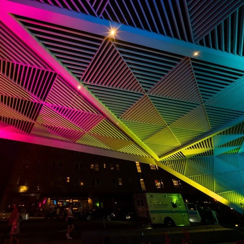 The joy and power of #Pride Open House resonates with us still! A week on, the illuminated Memorial canopy continues to fill us with joy. #NYCAIDSMemorial