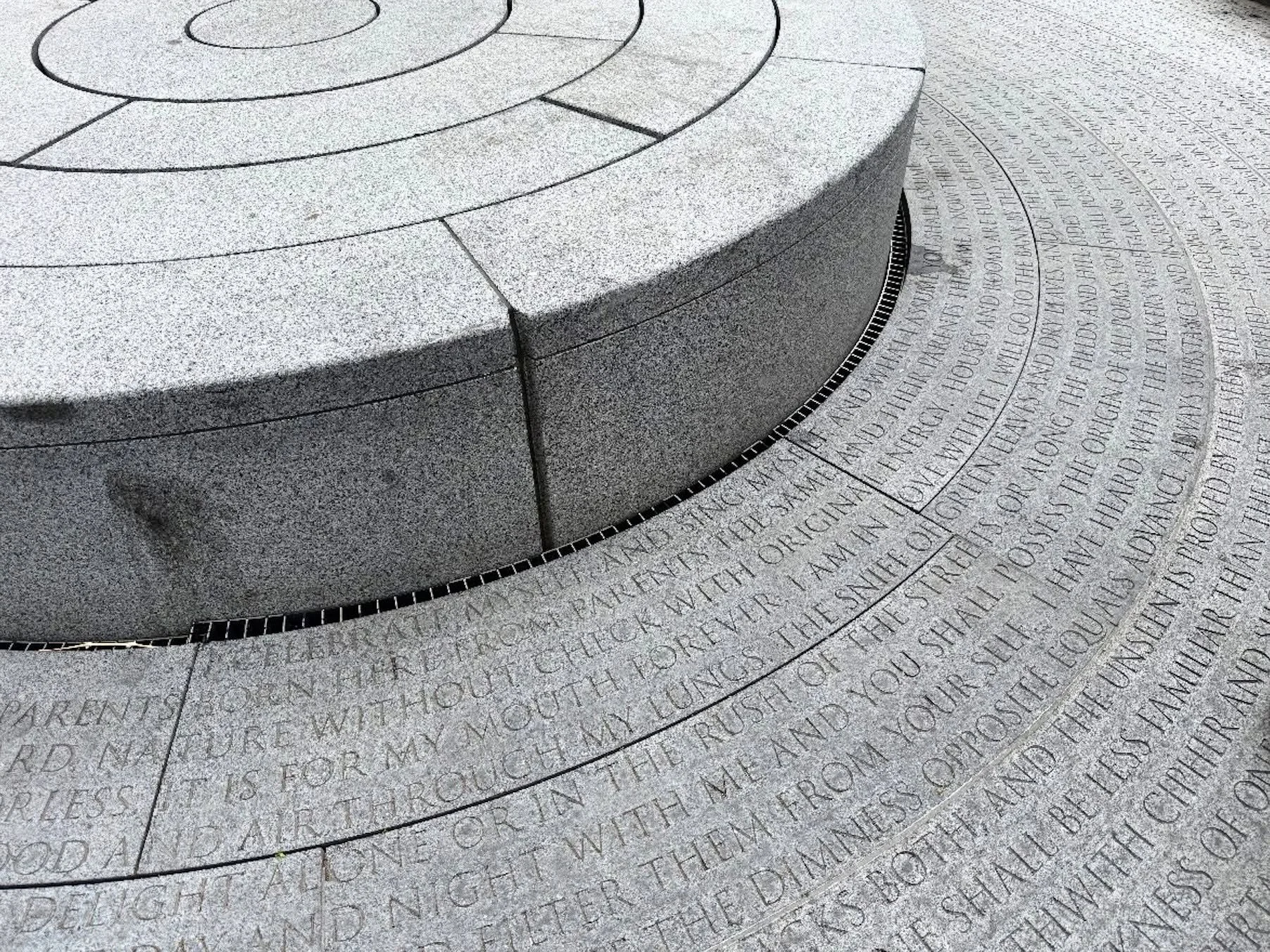 &ldquo;The feeling of health, the full-noon trill, the song of me rising from bed and meeting the sun.&rdquo; &mdash; excerpt from Walt Whitman&rsquo;s &ldquo;Song of Myself,&rdquo; inscribed in the pavers circling the fountain at #NYCAIDSMemorial 📸