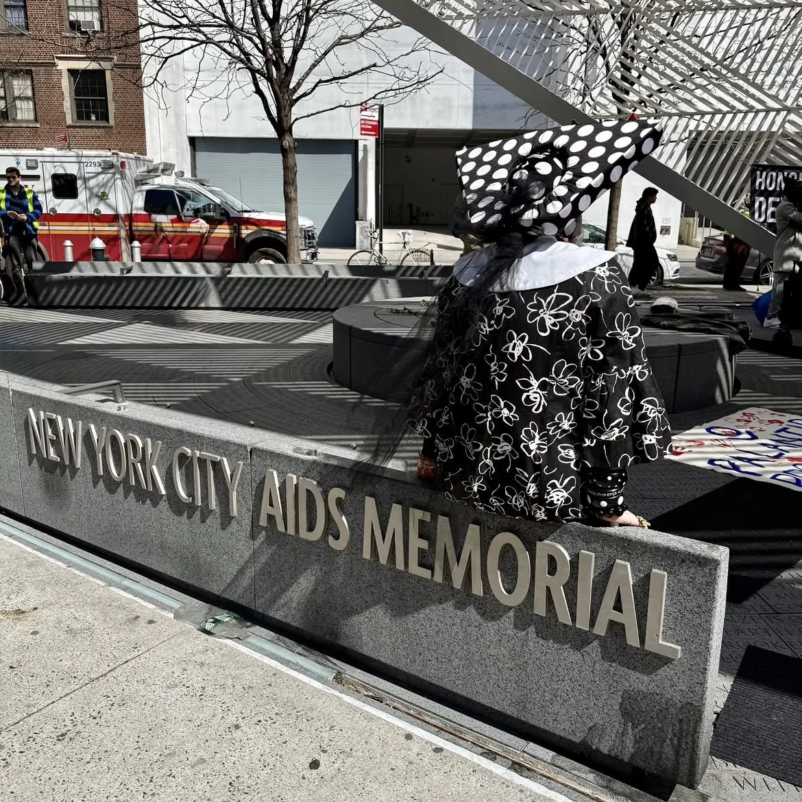 Any day, any weather, come as you are. 📸 Sister Rose From The Ashes of @nycdisorder, photo by @richb_clare #NYCAIDSMemorial #actupfightaids #whatisrememberedlives #nycdisorder