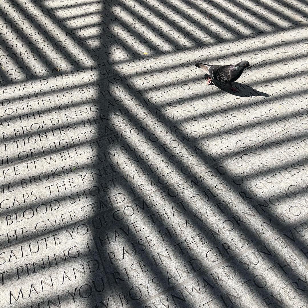 What section of #SongOfMyself&mdash;the poem by famed American poet Walt Whitman that you&rsquo;ll find inscribed in the pavers of #NYCAIDSMemorial&mdash;stays with you still? 📸 @keithsumma