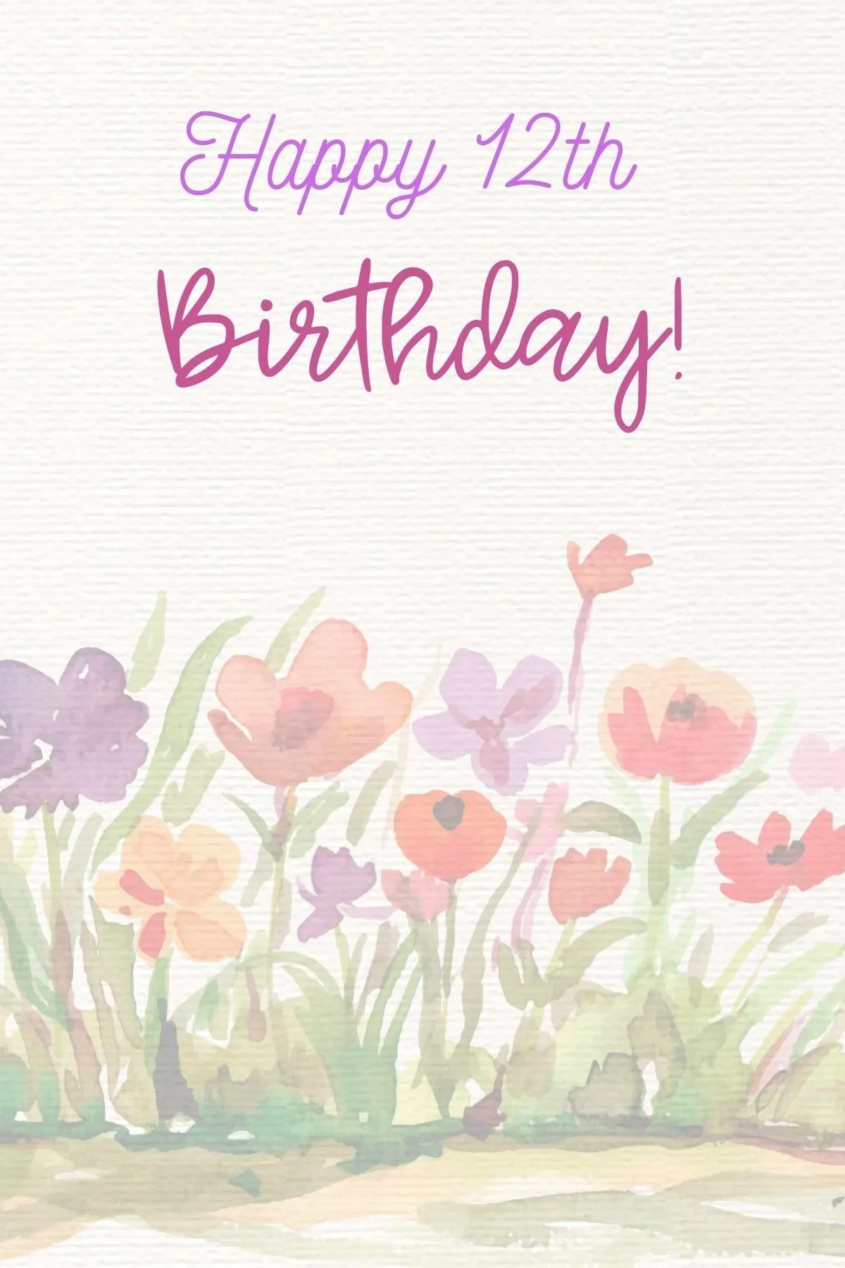 12th Birthday Card for Her