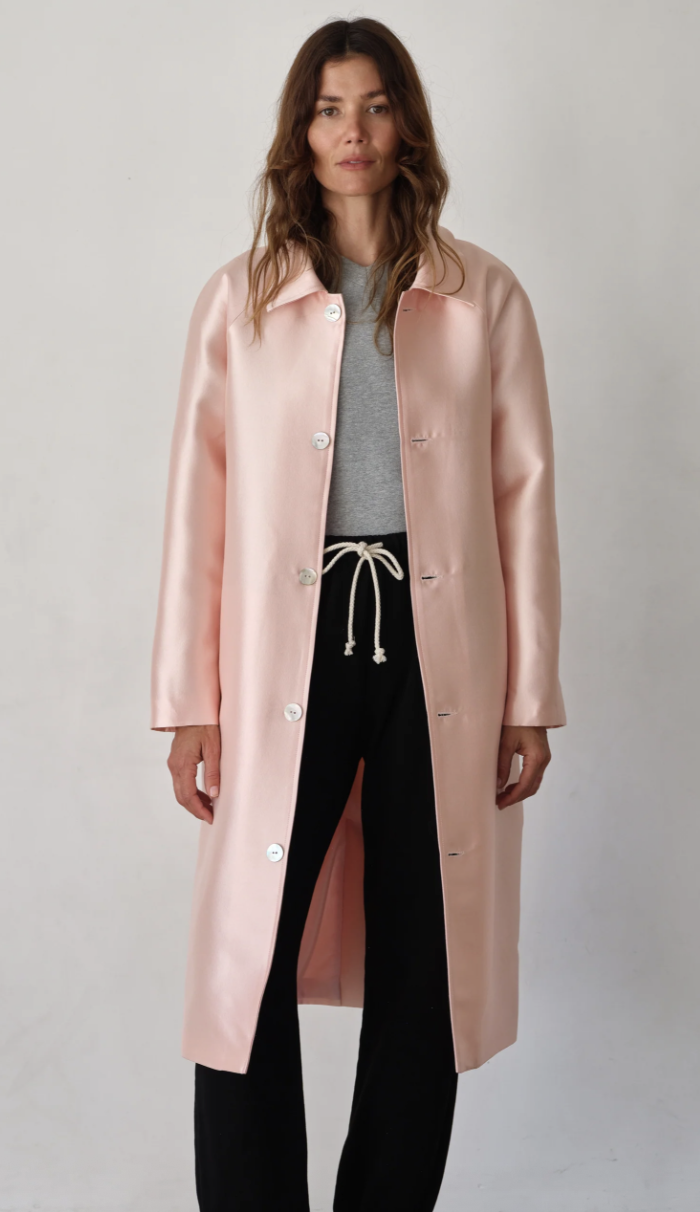 A pink overcoat is the piece I didn't know I needed. 