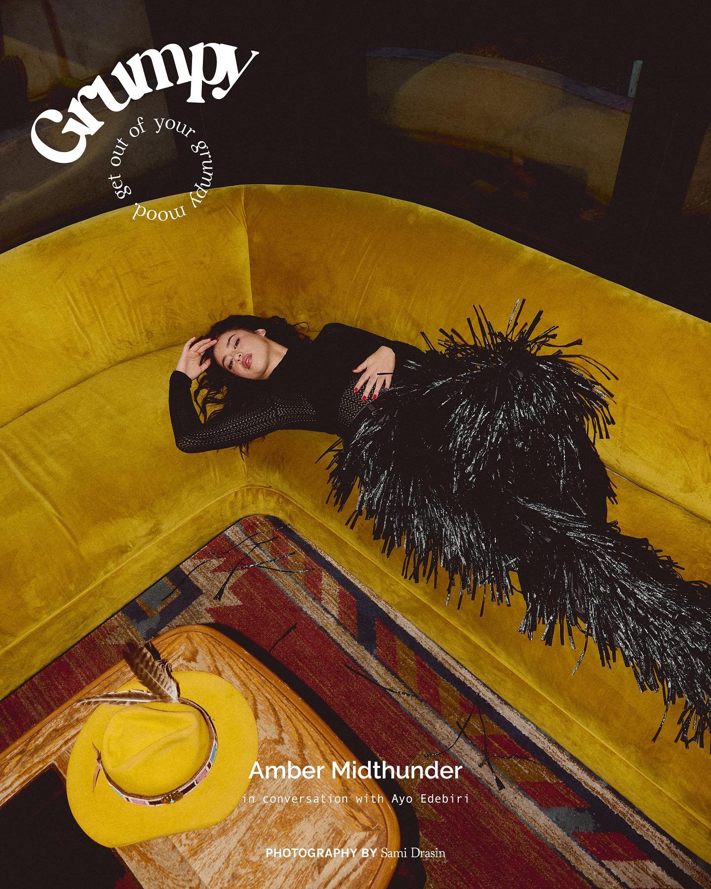Amber Midthunder serving iconic energy in the @theo.official fringe pants while chatting it up with @ayoedebiri for @grumpy magazine. Statement pants for a statement woman.

Styled by @karolinafre

EIC &amp; Producer: Jasmine Perrier @jazzieperrier
P
