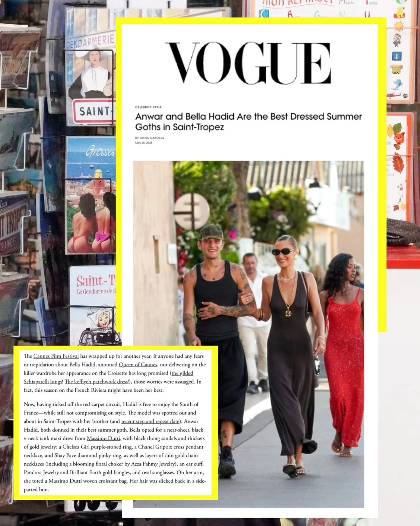 The Queen of Cannes takes St. Tropez wearing @azzafahmy featured in @voguemagazine ⚡️Styled by @mimicuttrell