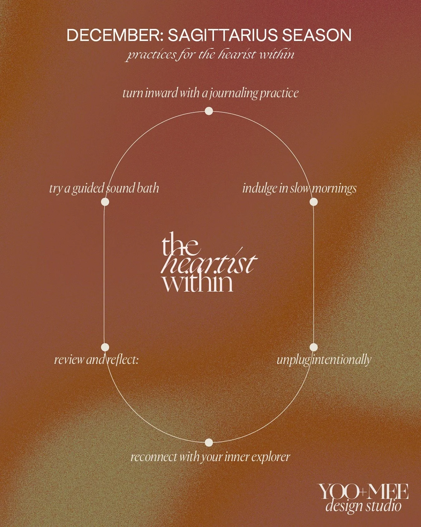 THE HEARTIST WITHIN DECEMBER: SAGITTARIUS SEASON Practices for Restorative Rest During Mercury Retrograde
The holiday season often arrives with its signature swirl of busyness, pulling us in many directions. Sagittarius season reminds us to step back