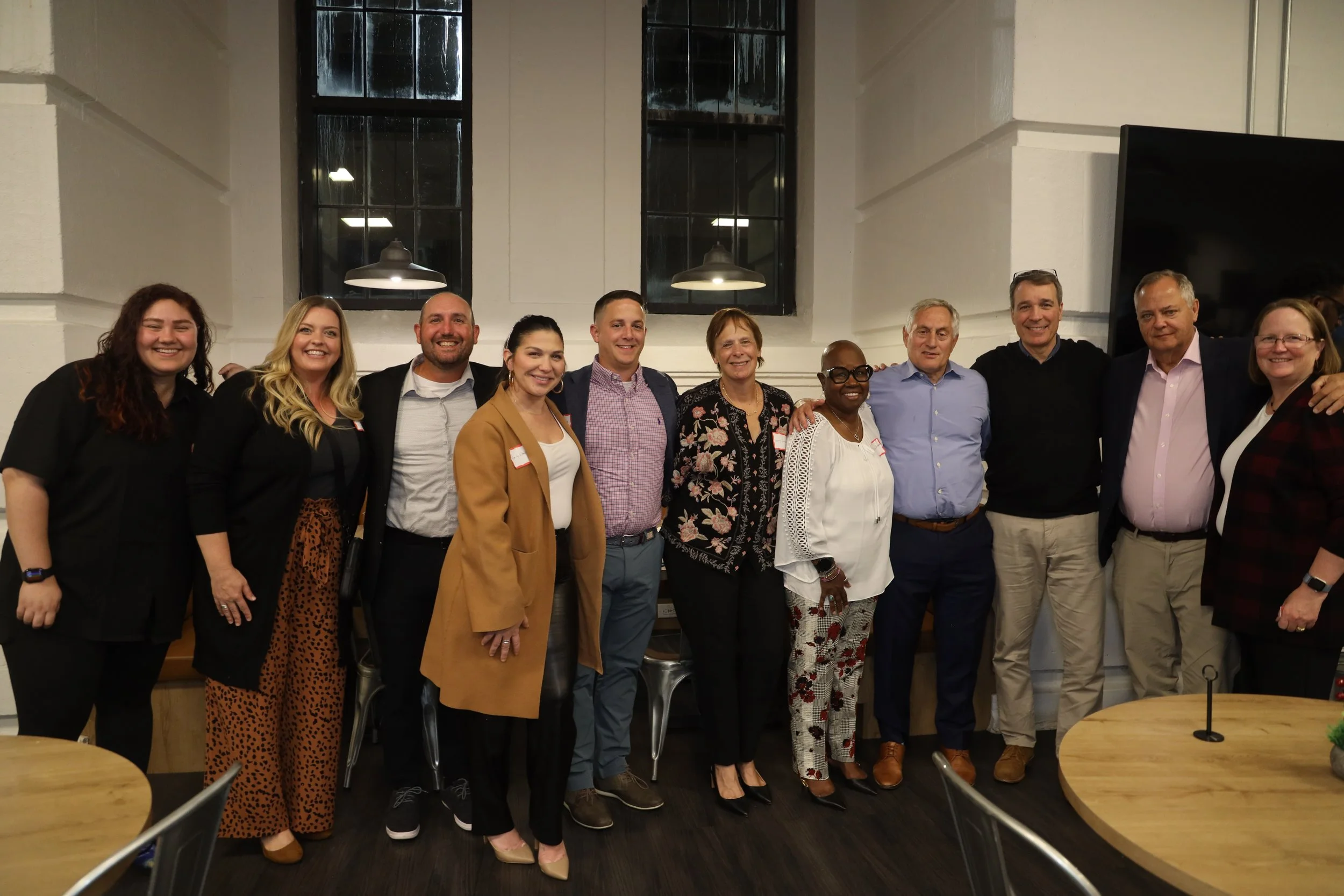 A group of people celebrating at Will's Night out