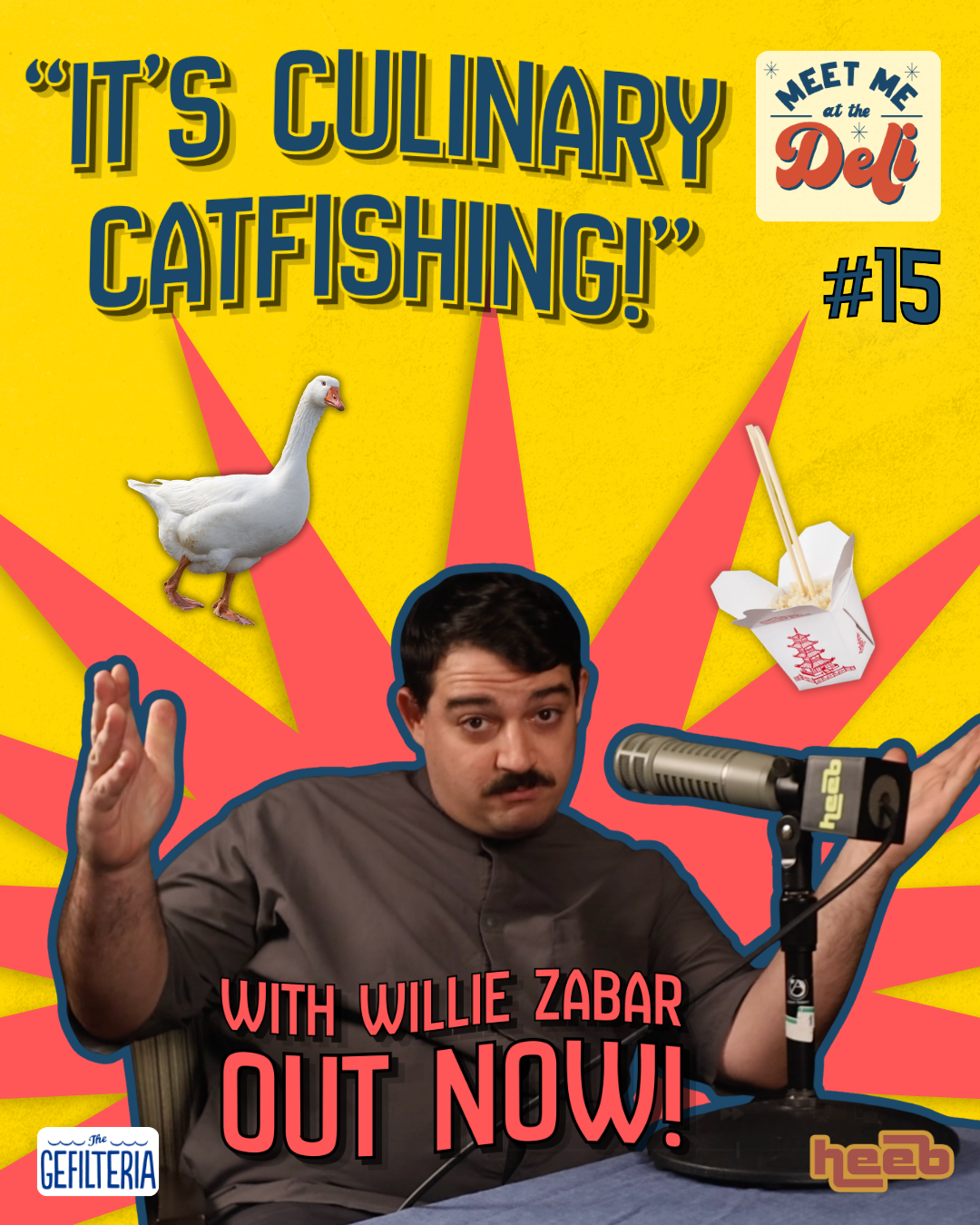 The Deli Prince has entered the building!

With Jeffrey out of town, NYC-born comedian Willie Zabar pulls up a seat in the deli booth to dish with Liz. You may remember Willie from our live episode up in the Catskills at Borscht Belt Fest. Now he’s b