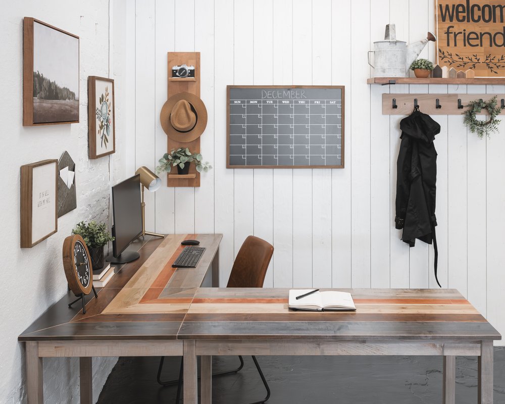 Solid Wood Desk the Lindsey Modern Farmhouse Home Office Desk