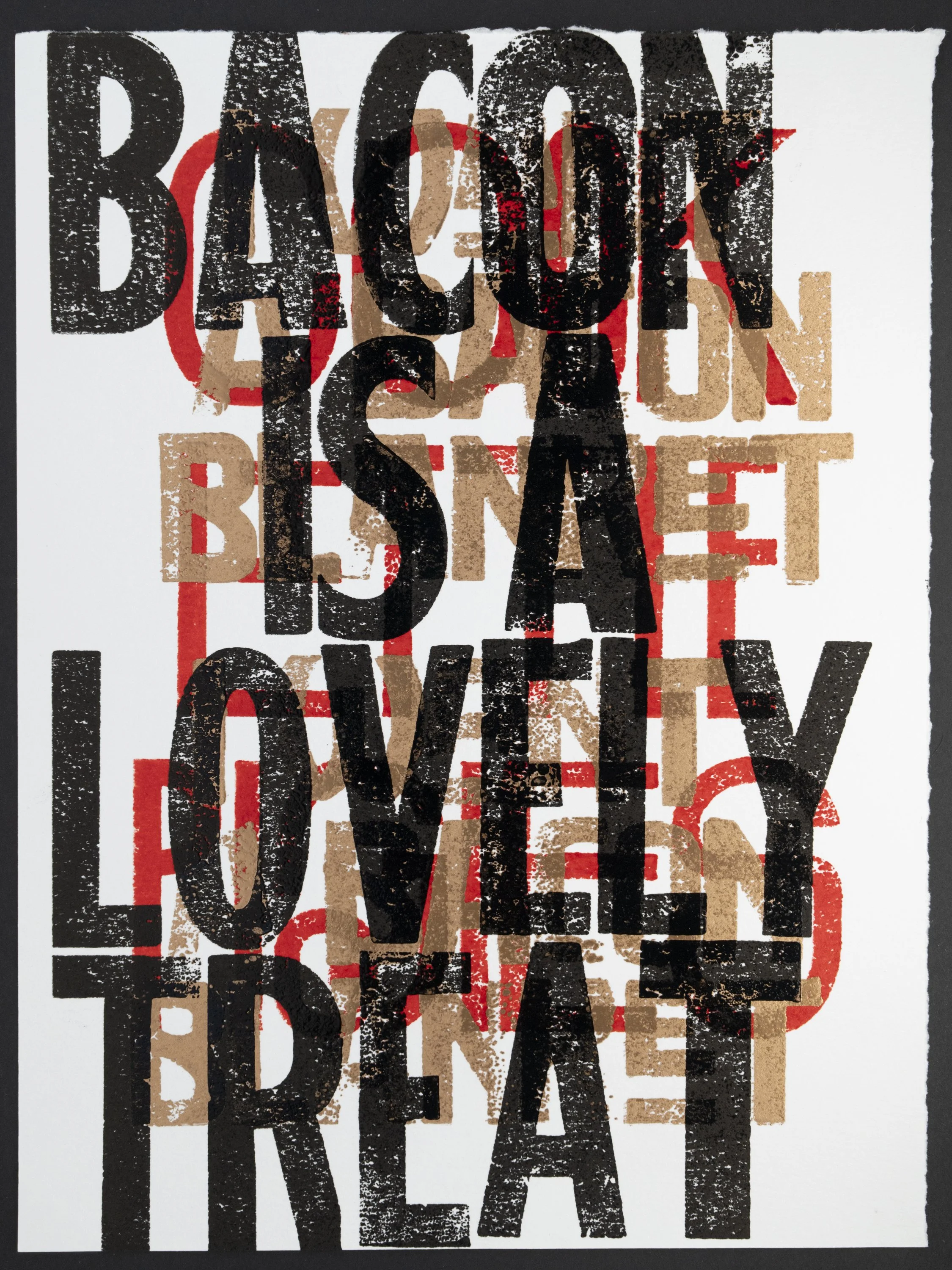 Bacon may not be everyone's jam, but it reigns supreme at our cabin on Sundays. The back side of this reads, Thank you dear pigs, in bright red. 05/01/2025
