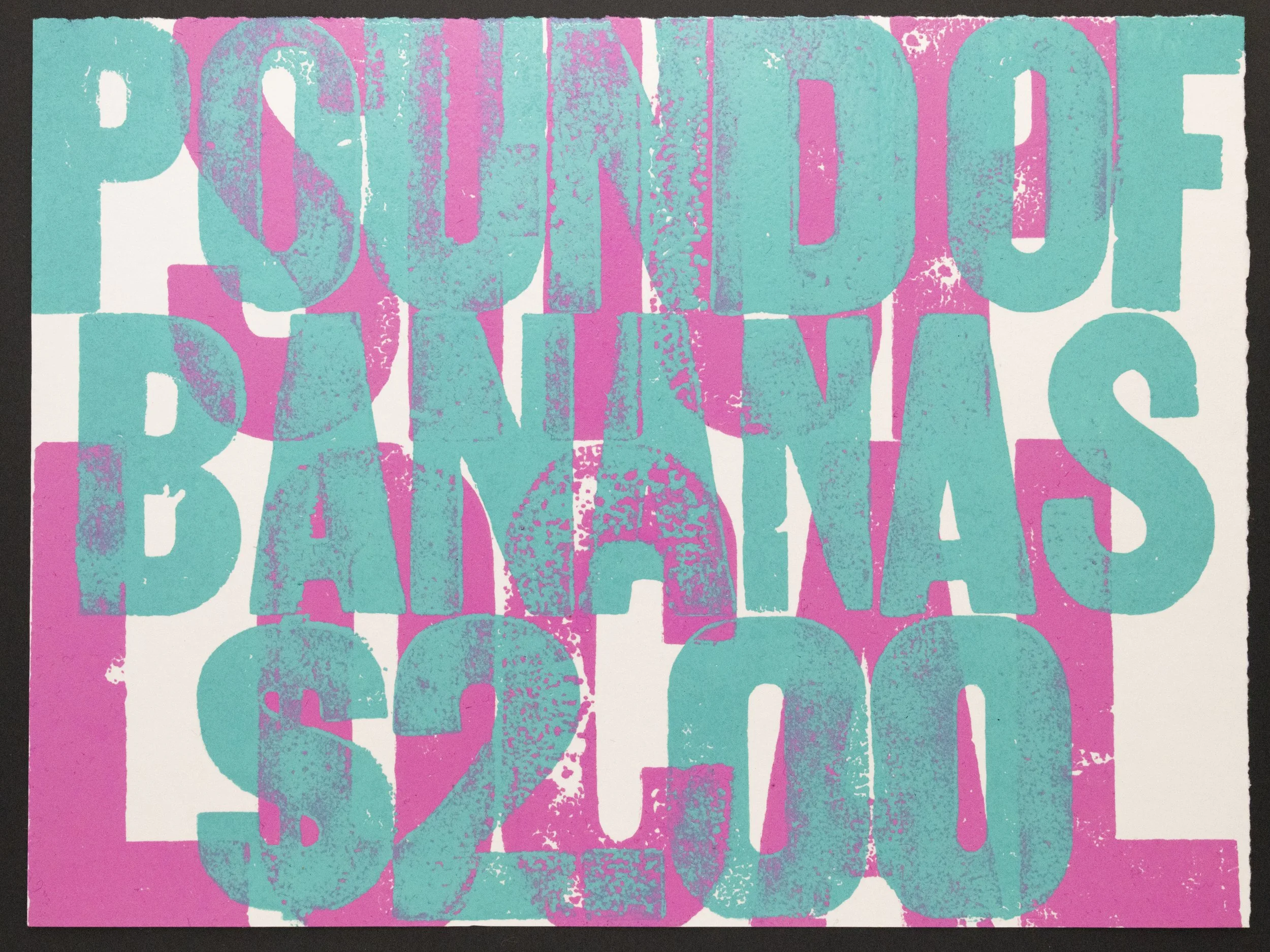 After I made the previous banana print, I realized I've used similar color schemes a couple of times, so I went 1980's Florida for a redo. 