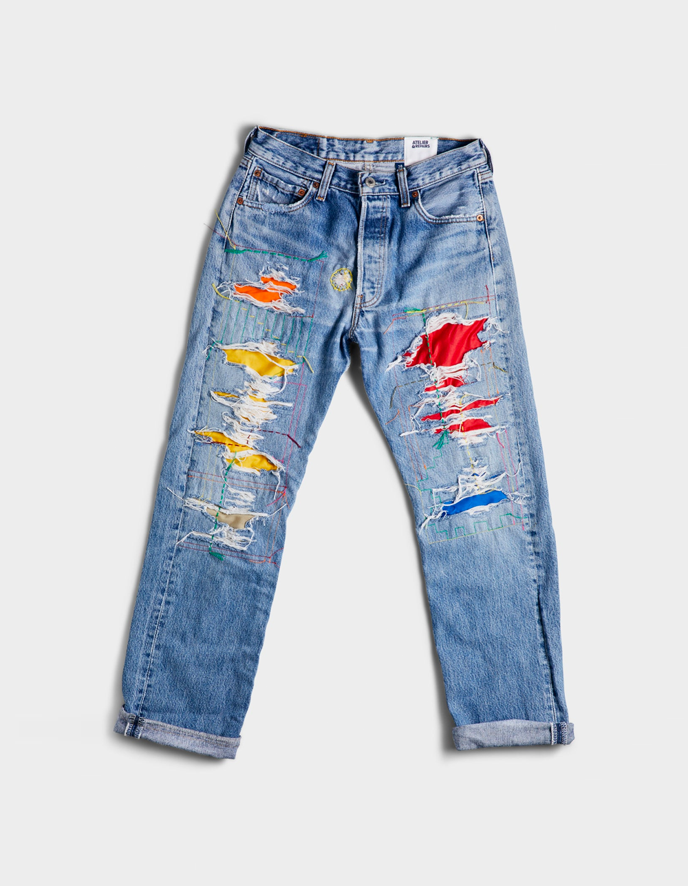 Louis Vuitton Sz 2 Grey Denim Monogram Cropped Jeans Capri Pants Upcyc –  Bagriculture