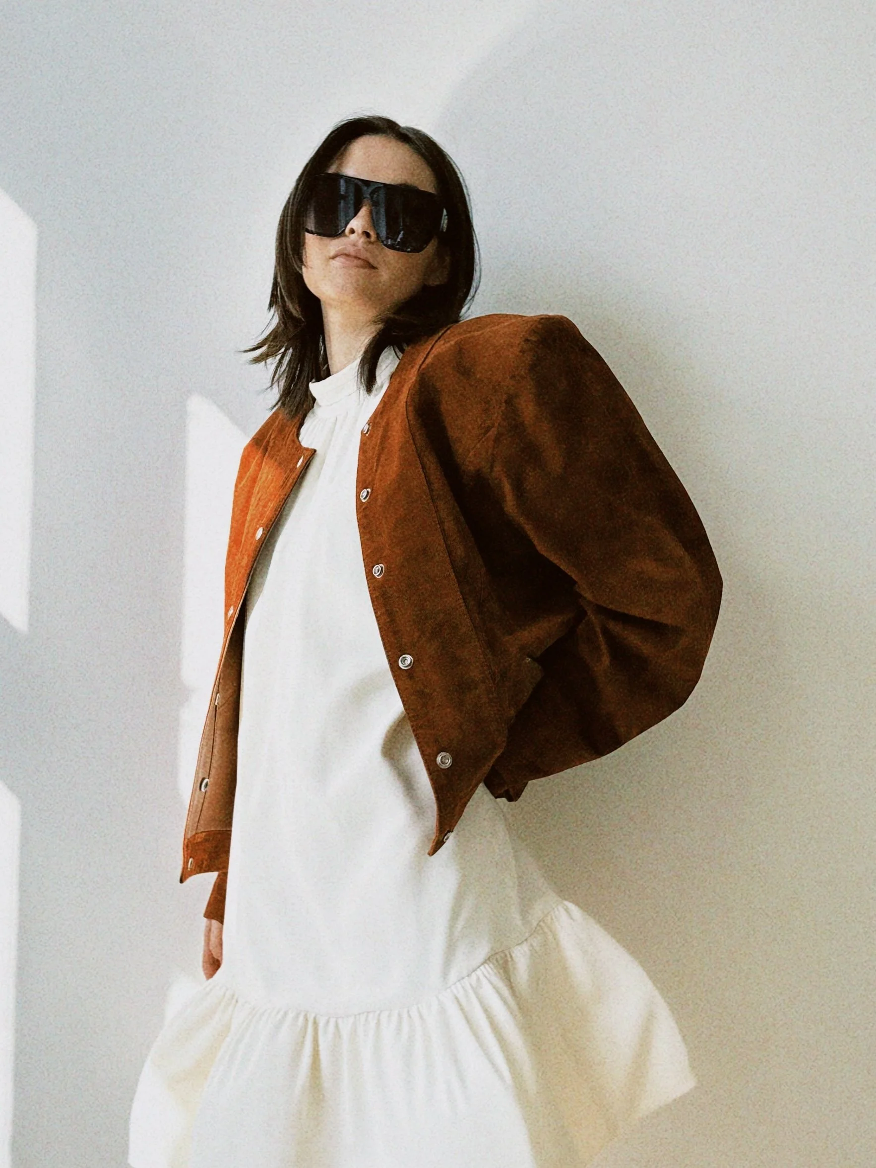 Jakke semsket rust-farget