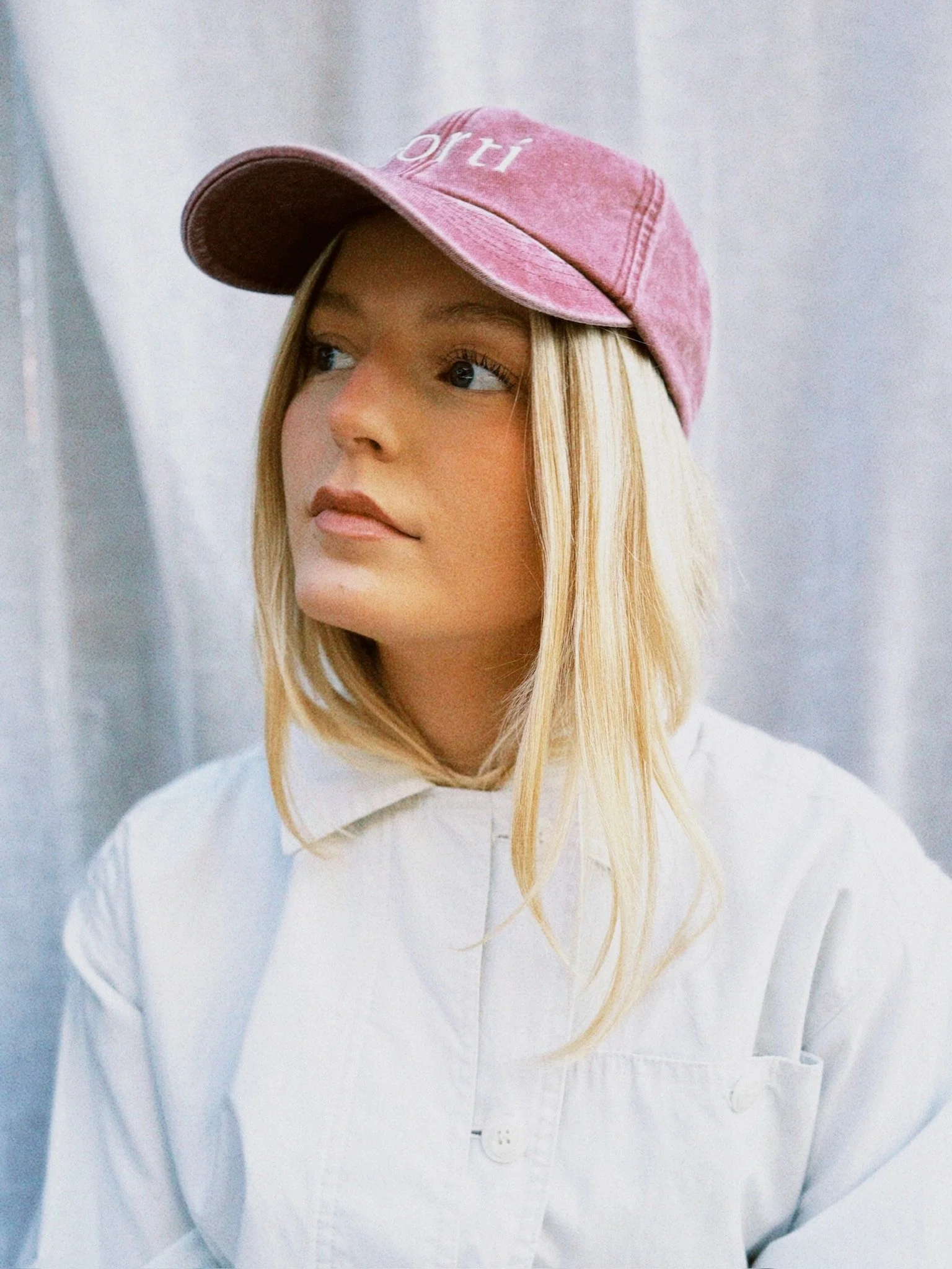 Borti caps "vintage" burgunder/hvit logo