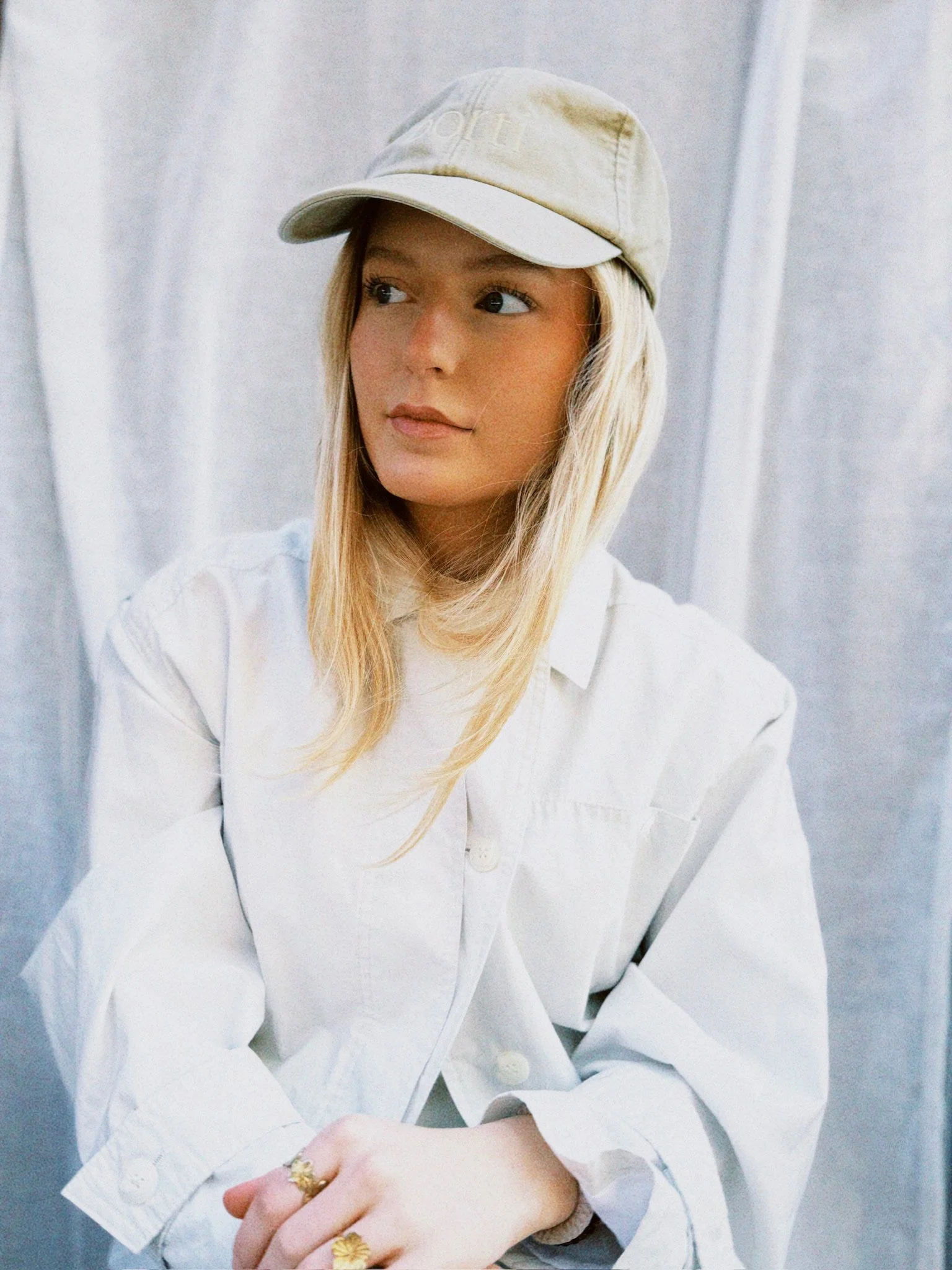 Borti caps "vintage" kaki/gul logo