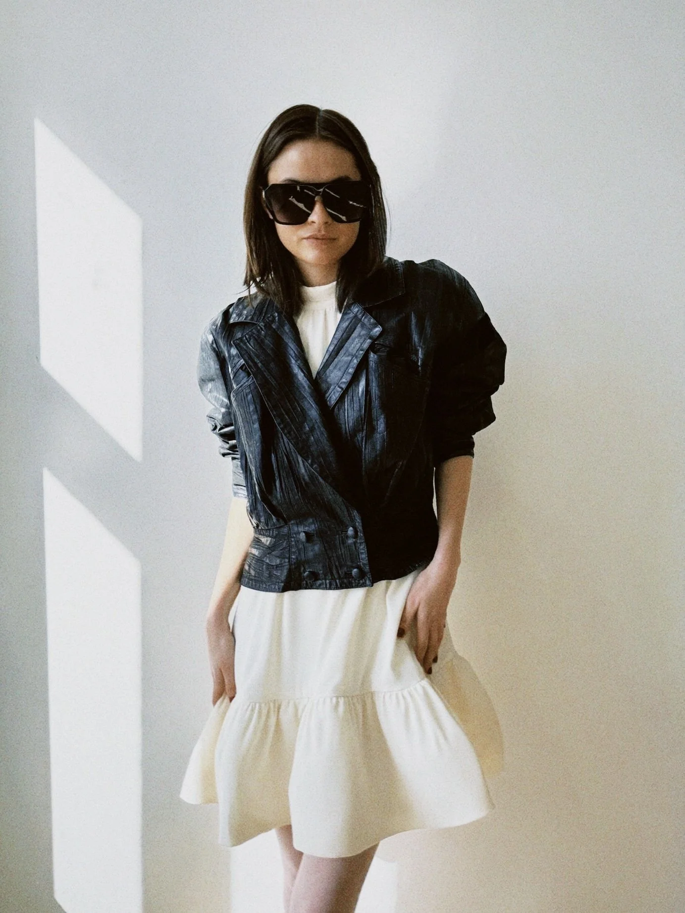 Jakke skinn «stripe» tekstur