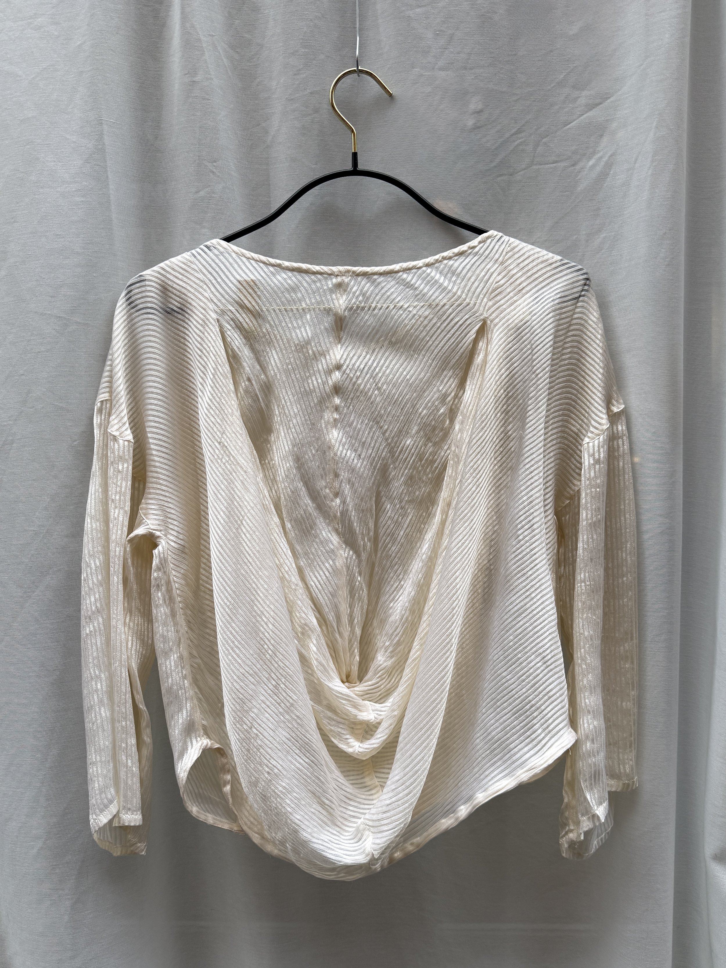 Bluse drapert kremhvit