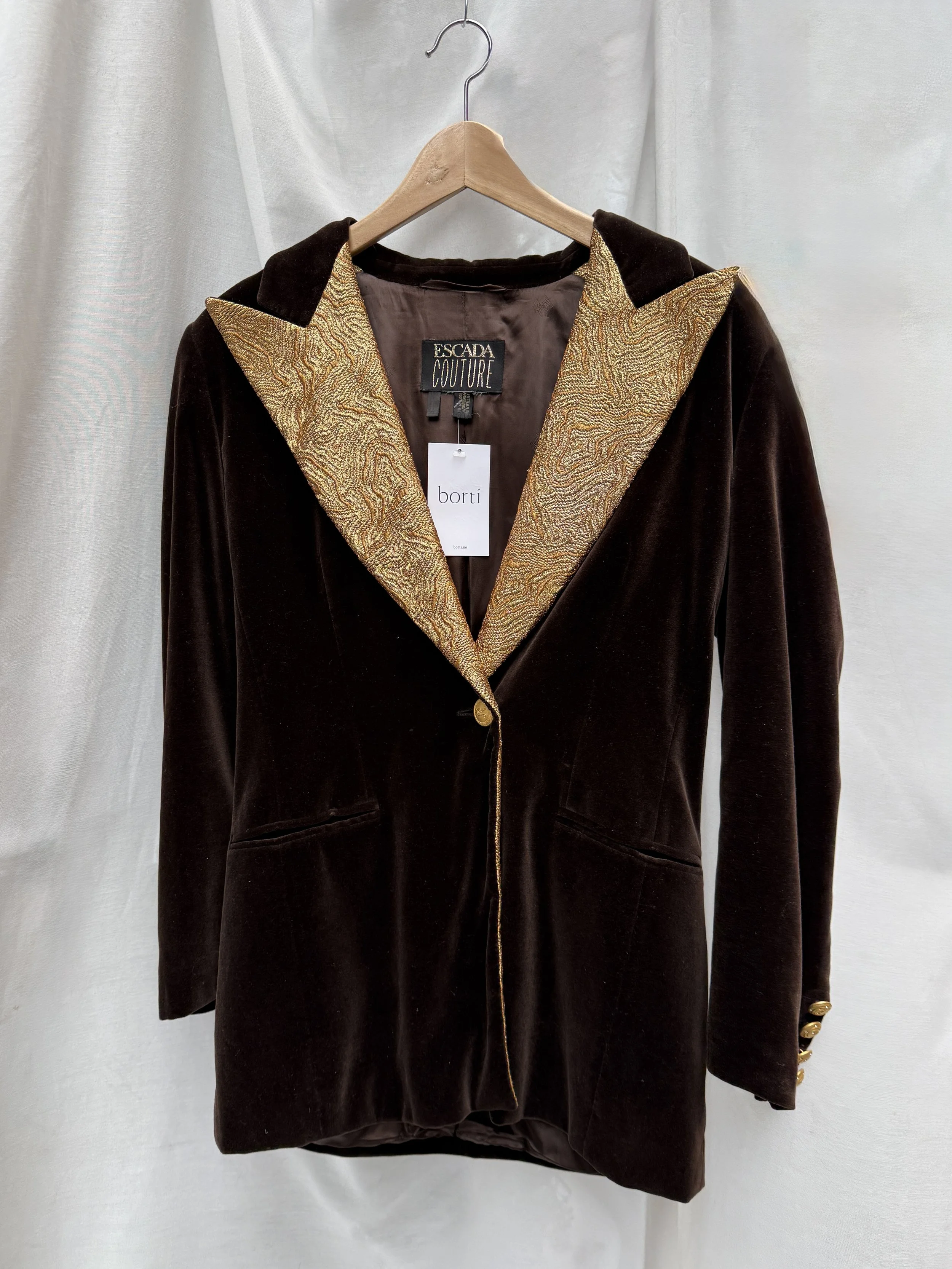 Blazer fløyel brun/gull escada