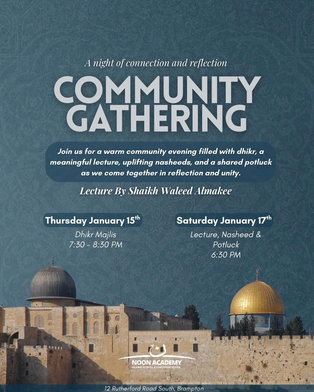 Isra' Wal Miraaj 2026 - Lecture, Nasheeds, and Potluck