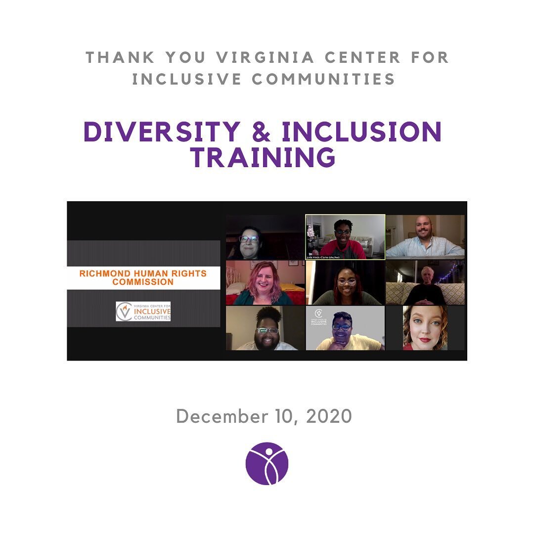 In honor of Human Rights Day, our Commission received our diversity training tonight with the Virginia Center for Inclusive Communities! 

Thank you @inclusive_va! 🎉