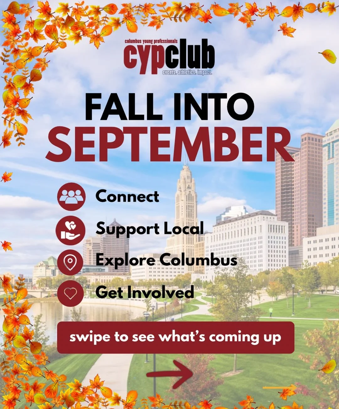 🍂 September is packed with ways to connect, explore Columbus, and get involved with CYP Club!

From coffee and conversation to trivia, local makers, dinner, networking, and one final Grandview Hop of the season, there&rsquo;s something for everyone 