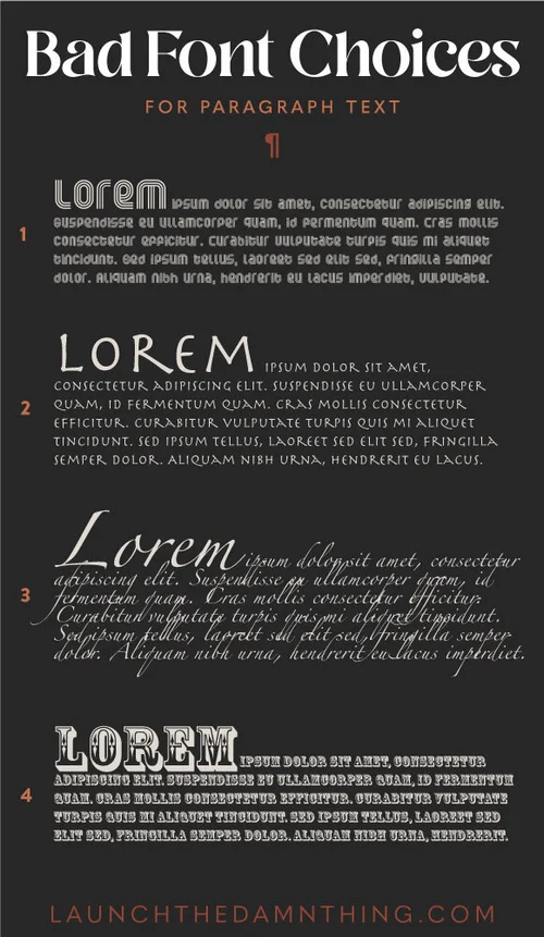 Bad Font Choice Examples How to choose font styles
