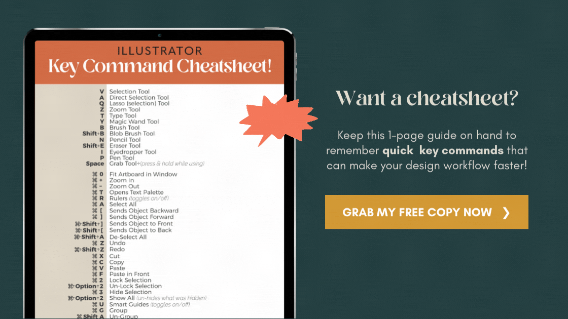 Ad: A quick key command cheatsheet for Adobe Illustrator users
