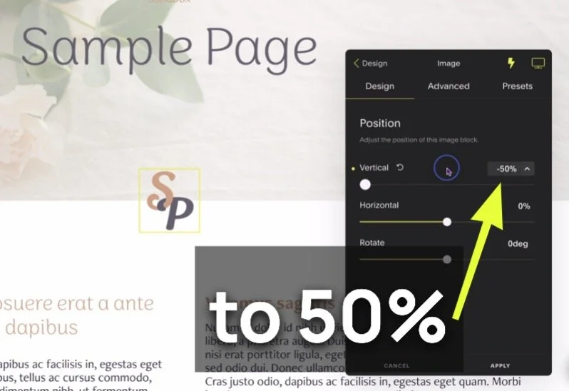 Step 4: click percentage to type a higher value