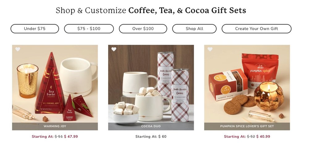 KnackShops coffee, tea &amp; cocoa packages