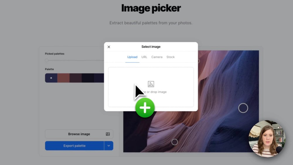 Uploading images to Coolors' Image Picker tool