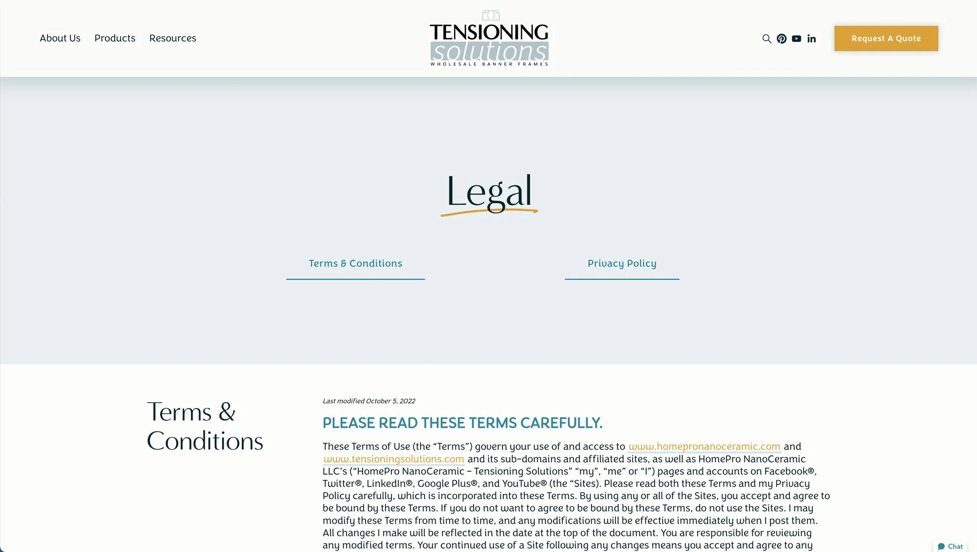 Legal Terms Layout