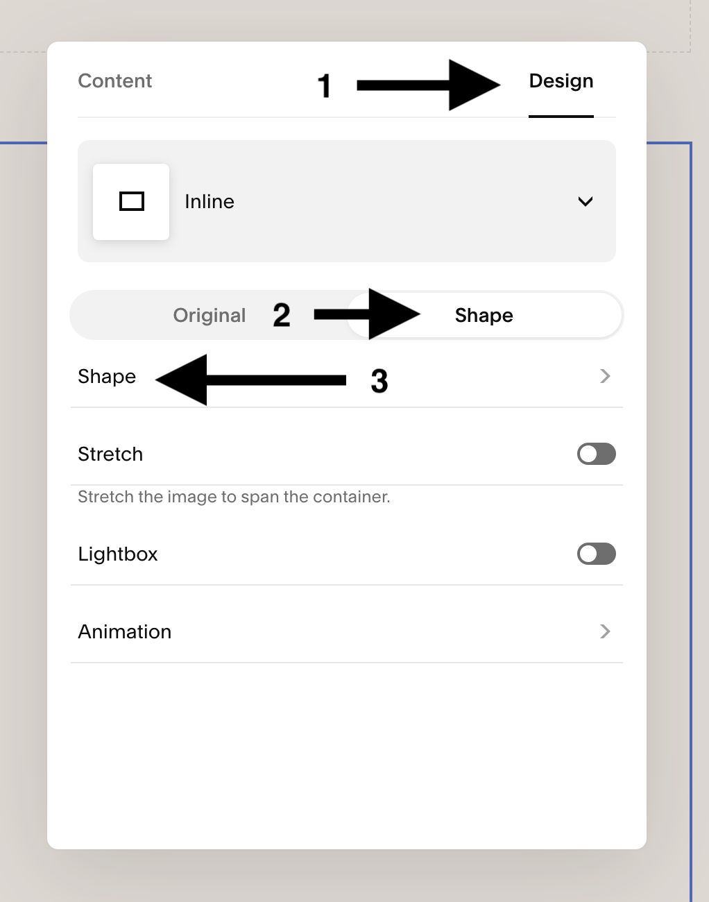 how to choose a shape to crop your image in Squarespace