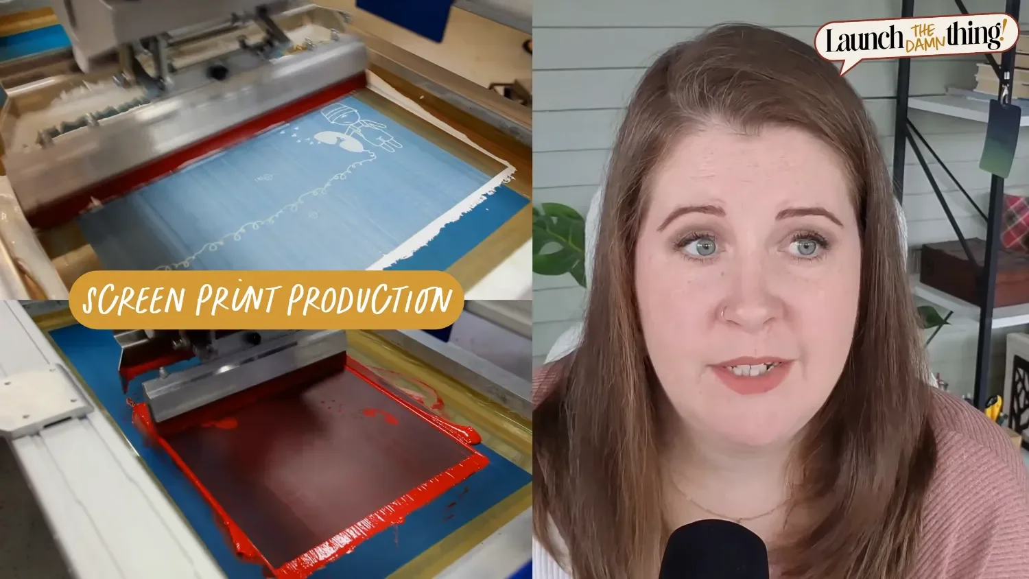 Screen-print production: print press in action (📸 Video Screenshot)