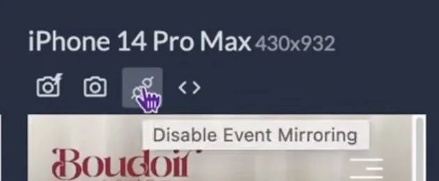   Enabling or Disabling Event Mirroring in Responsively app  