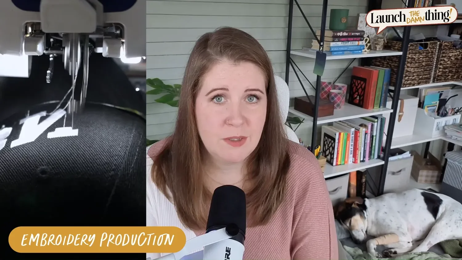 Embroidery production: embroidering caps & designs in action (📸 Video Screenshot)