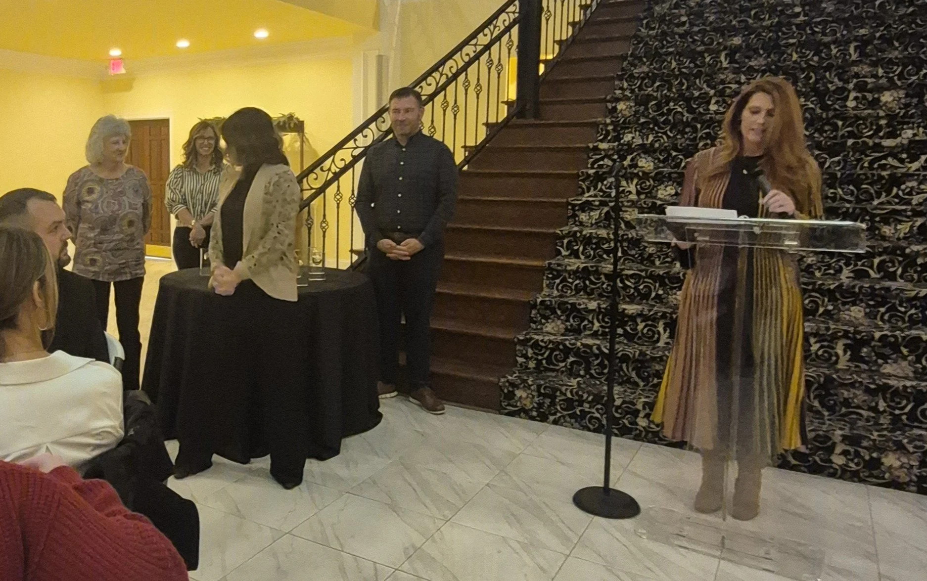 Krystal, reading the recognition of Elementary Teacher of the Year