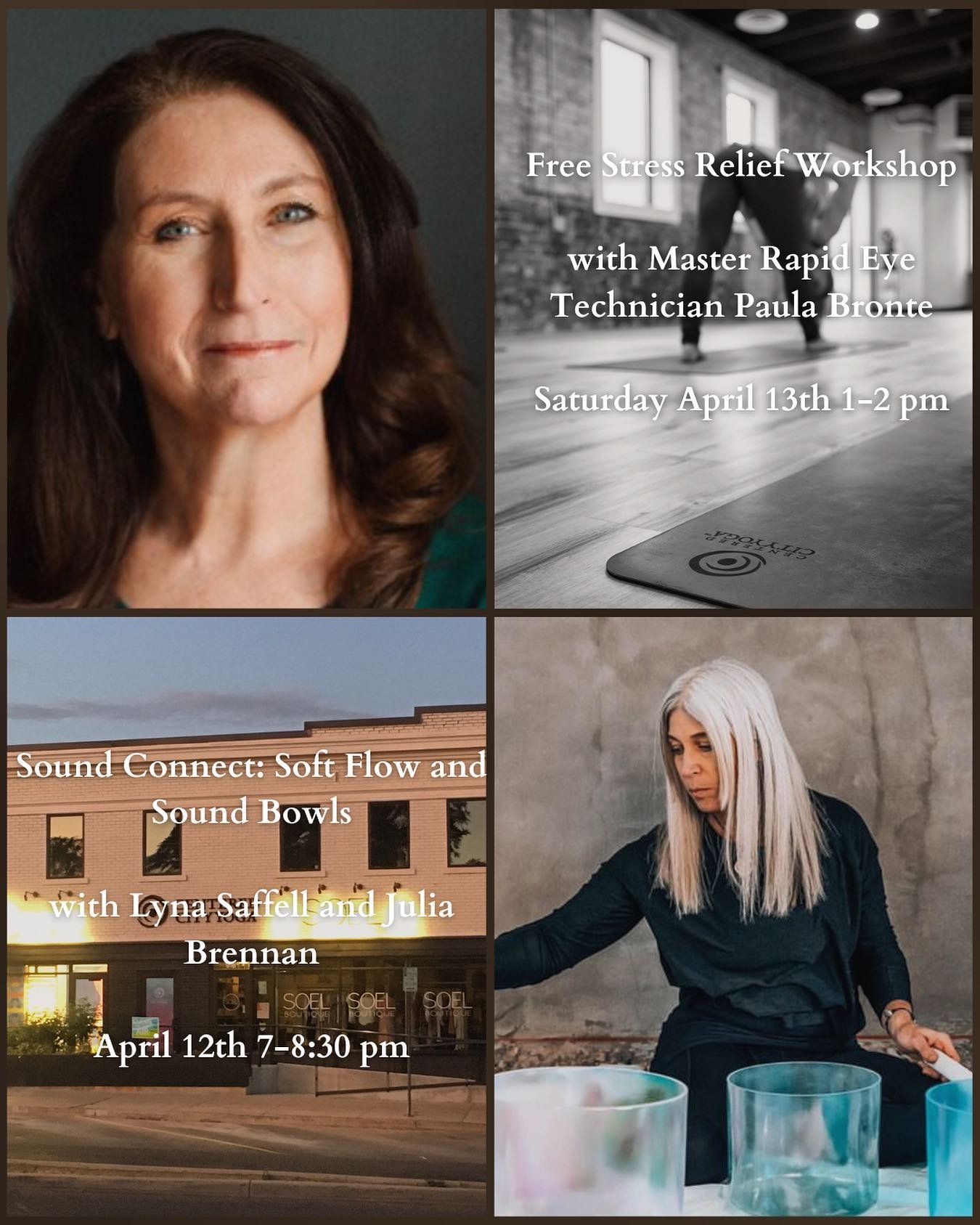 We have two incredible events happening this weekend at our 9th and 9th studio! 🤍🙏

Friday evening @wasatchwildflower Lyna Saffell and Julia Brennan will be guiding Soul Connect: Sound Bowls and Soft Flow | 7-8:30 pm 🧘&zwj;♀️

&amp; 

Saturday aft