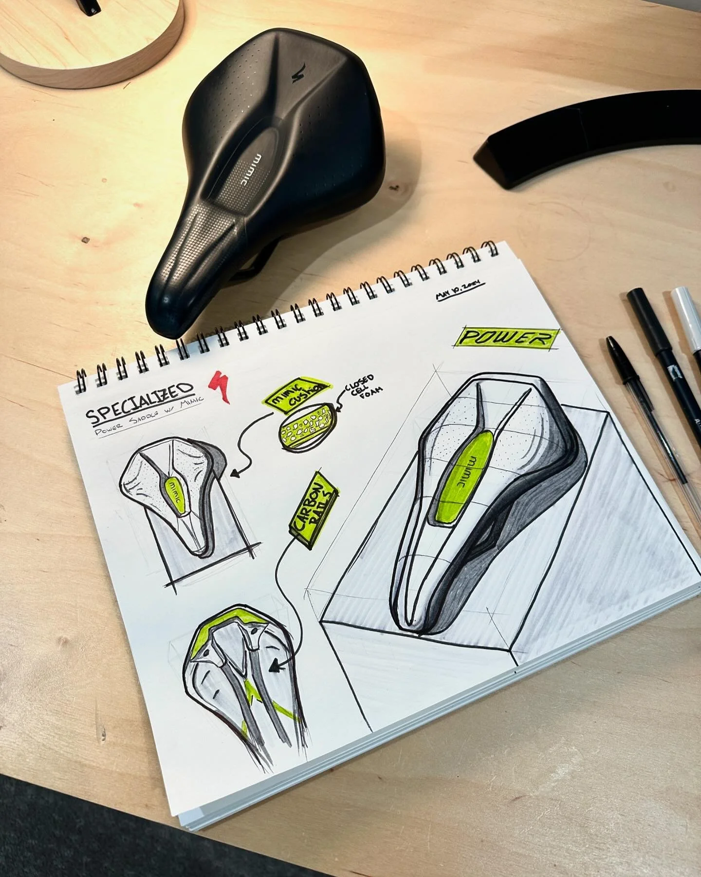 Mountain Bike Saddle Sketch 🚲 
Trying to get better at showing depth with shadows and contour lines.
.
.
.
.
#design #industrialdesign #productdesign #sketch #sketching #challange #product #pencilesketch #sketchbook #id #idsketch #perspective #draw 
