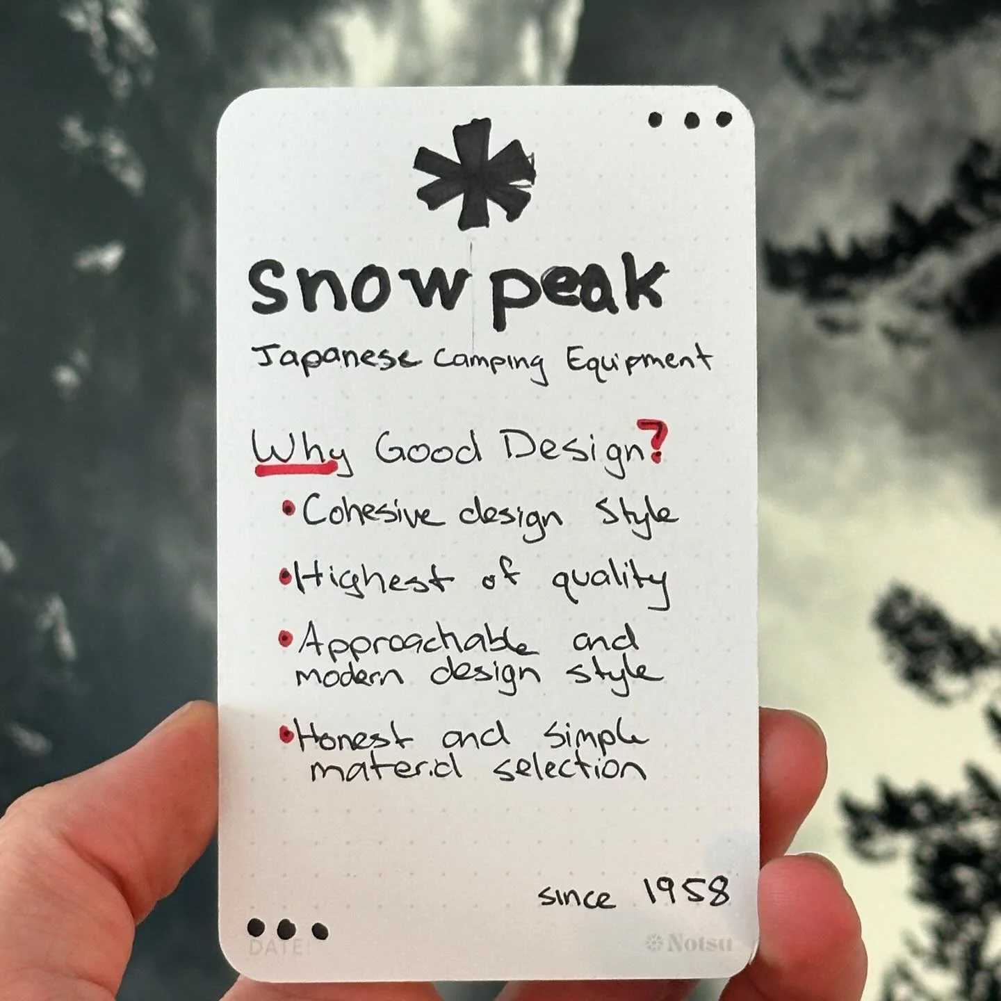 Snow Peak Camping Gear Thoughts

Snow Peak produces some of the highest quality outdoor and camping gear. They embody Japanese design culture by creating long-lasting, well-crafted products. Their designs feature simple forms and are highly utilitari