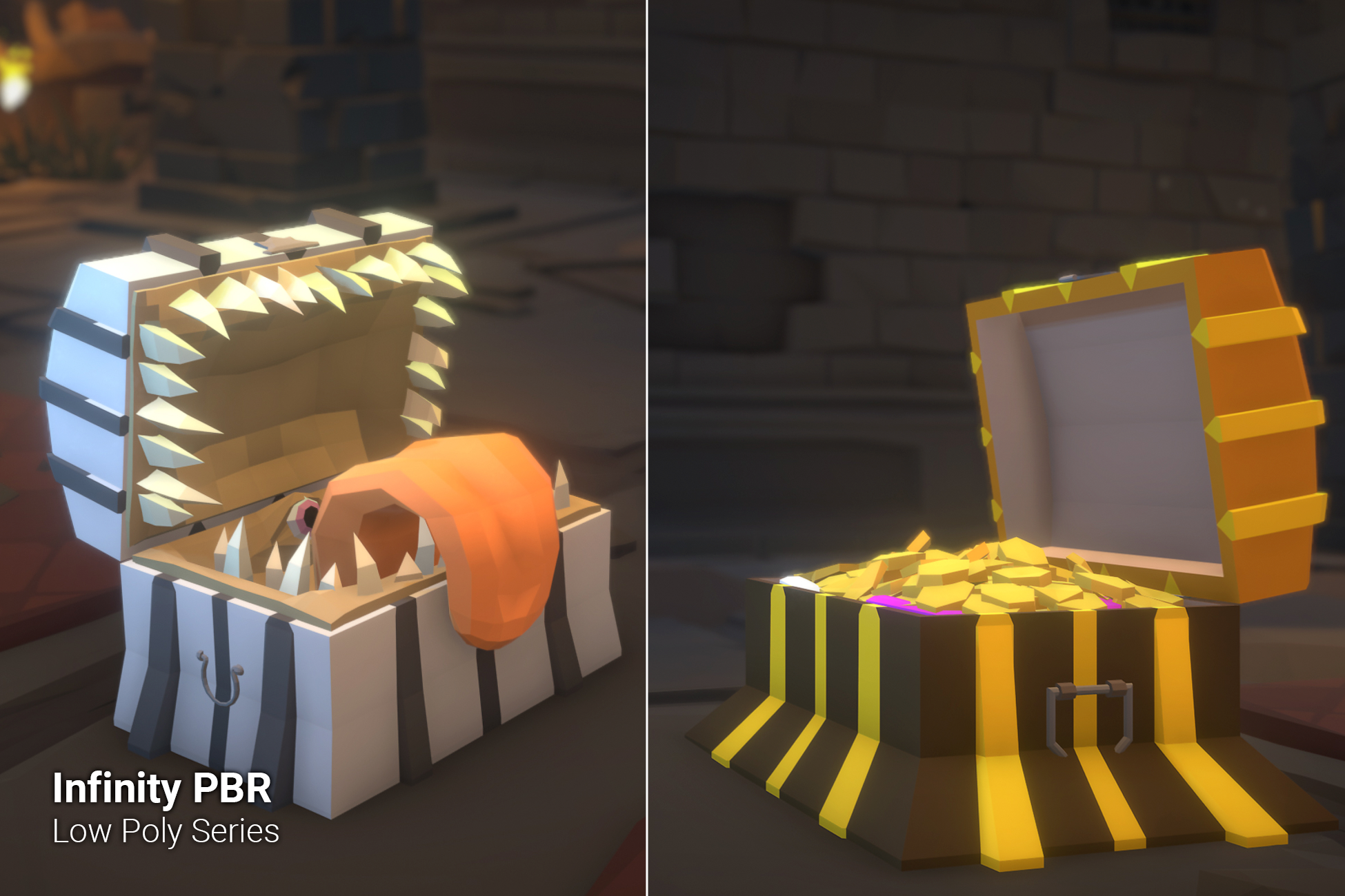 Low Poly Mushrooms &amp; Mimics