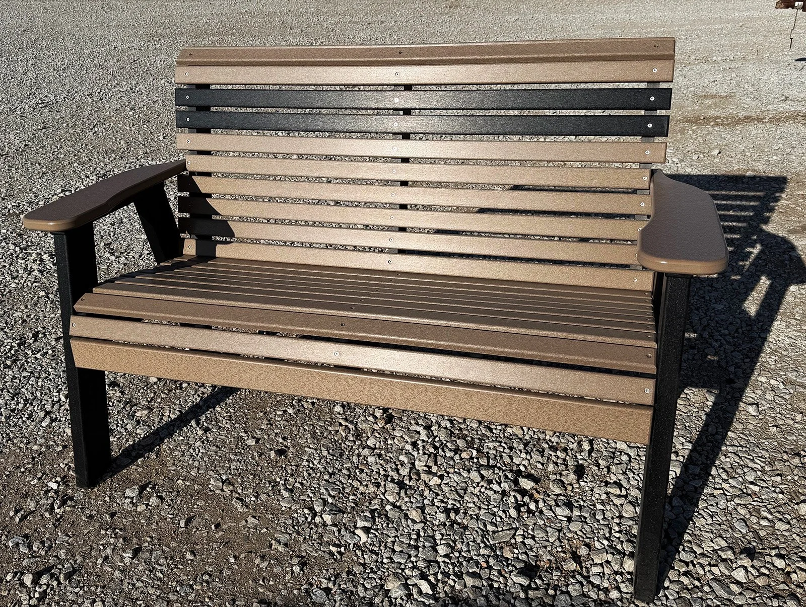 4 Foot Polywood Bench in Weatherwood and Black: Royce & Carol Janzen, Bethesda Mennonite Church