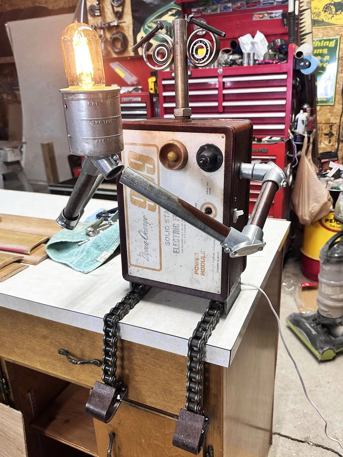 Electric Fencer Robot Lamp: Ben Janzen, Bethesda Mennonite Church, Henderson